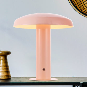 Suillius 11" Contemporary Bohemian Rechargeable/Cordless Iron Integrated LED Mushroom Table Lamp